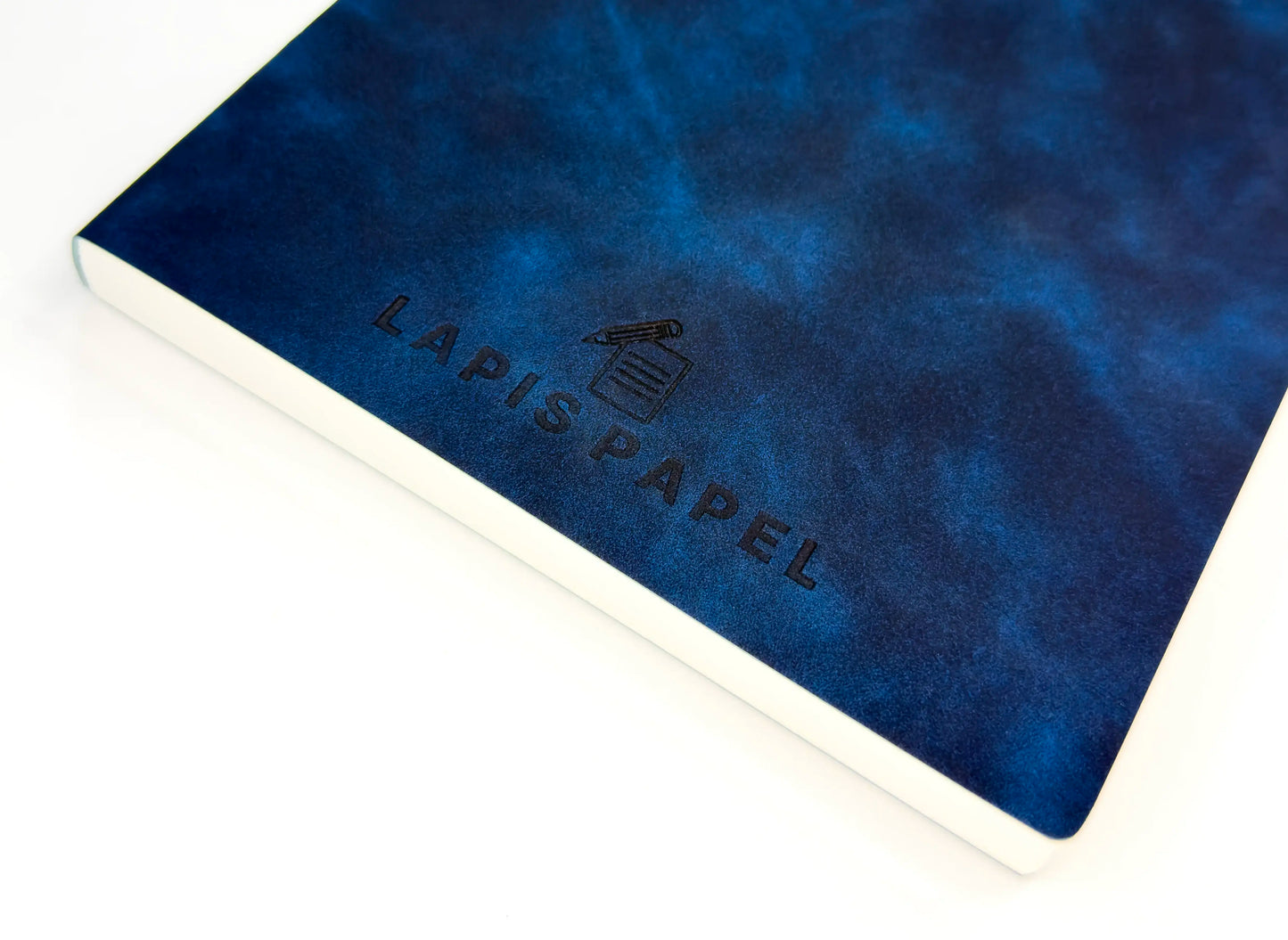 A5 notebook blue front cover embossed corner