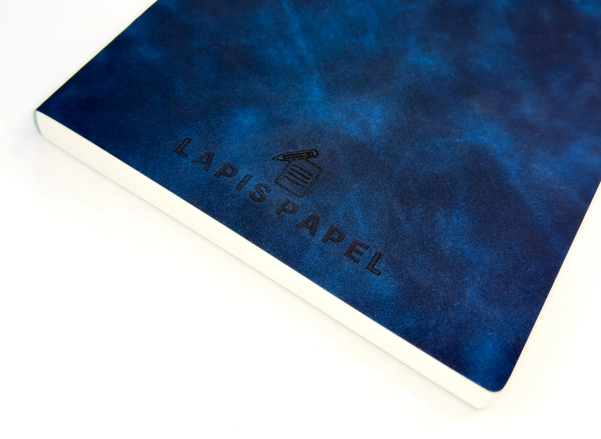 A5 notebook blue front cover embossed corner