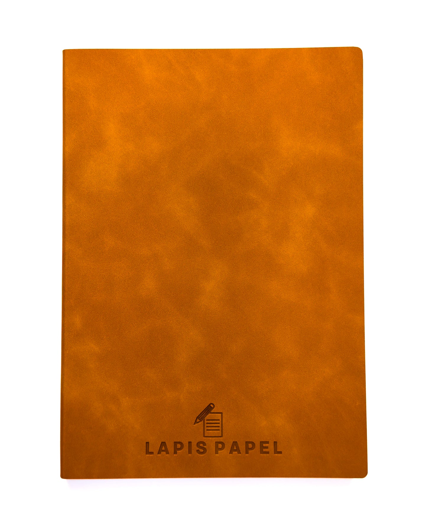 A5 tan notebook front cover PU leather embossed