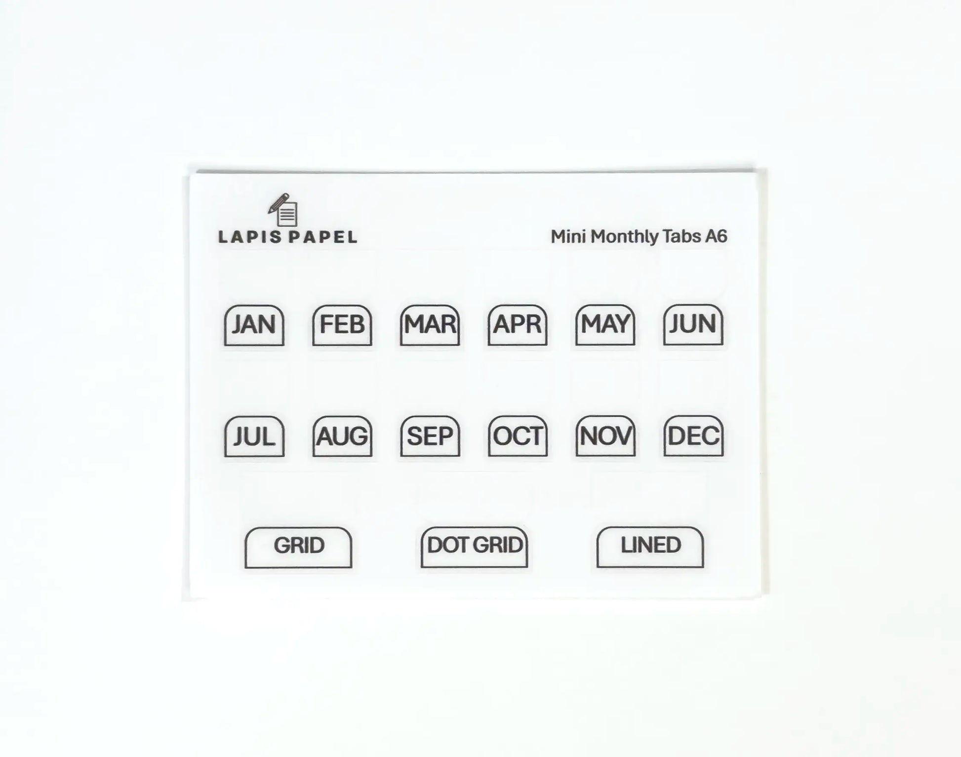 mini monthly sticker tabs A6