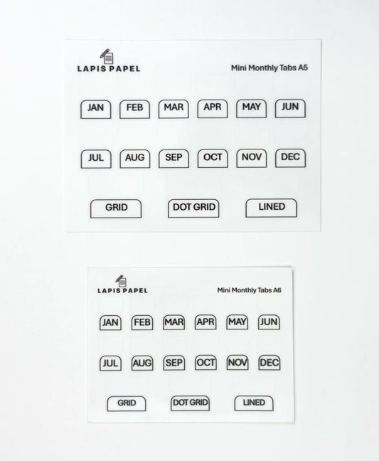 mini monthly sticker tabs A5 and A6