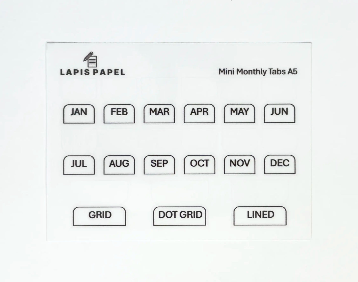 mini monthly sticker tabs A5